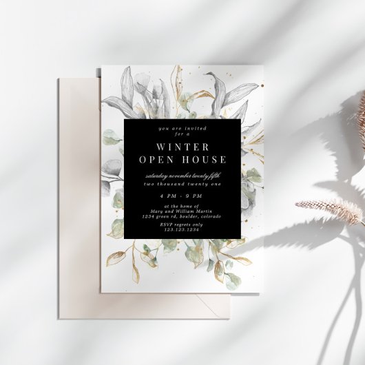 Invitation élégante de maison ouverte Fleur Floral