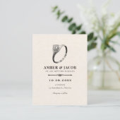Invitation élégante de mariage classique vintage (Debout devant)