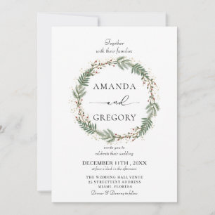 Invitation élégante de mariage de Noël en hiver