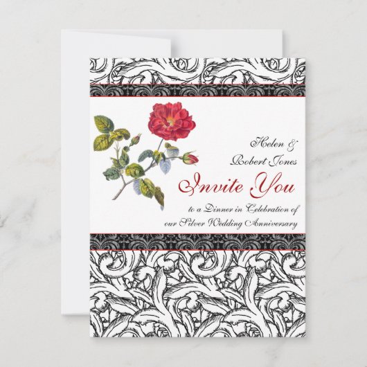 Invitation élégante de mariage et d'anniversaire d (Devant)