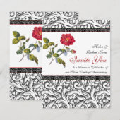 Invitation élégante de mariage et d'anniversaire d (Devant / Derrière)