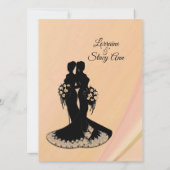Invitation élégante de Mariage lesbien Peach (Dos)