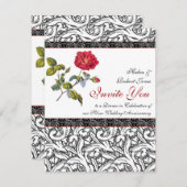 Invitation élégante de mariage pour anniversaire d (Devant / Derrière)