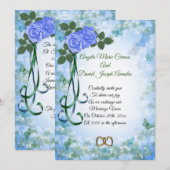 Invitation élégante de mariage printanier aux rose (Devant / Derrière)