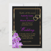 Invitation élégante de Mariage violet (Devant)