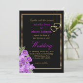 Invitation élégante de Mariage violet (Debout devant)