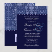 Invitation élégante de Midnight Mariage damassé (Devant / Derrière)