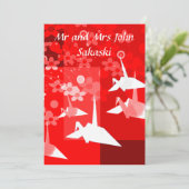 Invitation élégante de noce d'origami (Debout devant)