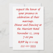 Invitation élégante de noce d'origami (Dos)