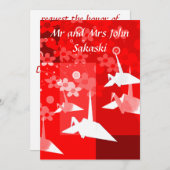 Invitation élégante de noce d'origami (Devant / Derrière)