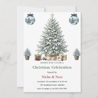 Invitation élégante de Noël à l'aquarelle pour un 