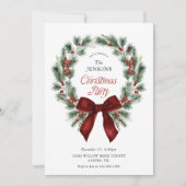 Invitation élégante de Noël avec verdure hivernale (Devant)