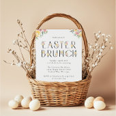 Invitation élégante de Pâques pour un brunch flora