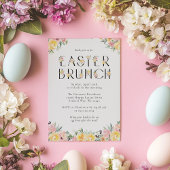 Invitation élégante de Pâques pour un brunch flora