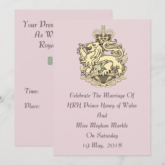 Invitation élégante de partie de Harry et de (Devant / Derrière)