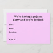 invitation élégante de partie de pyjama (Dos)