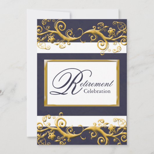 Invitation élégante de partie de retraite (Devant)