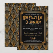 Invitation élégante de partie de réveillon de la (Devant / Derrière)