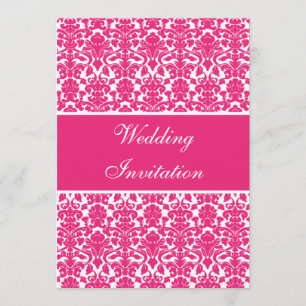 Invitation élégante de Pink Mariage damassé Vintag