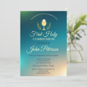 Invitation élégante de première communion avec omb (Debout devant)