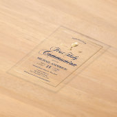 Invitation élégante de première communion en or (Poser)