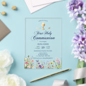 Invitation élégante de Première Communion florale (Insitu (Mariage))