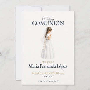 Invitation Élégante de Première Communion pour Fil