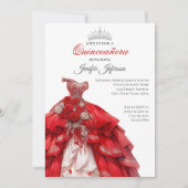 Invitation élégante de Quinceanera (Devant)