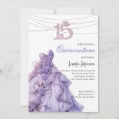 Invitation élégante de Quinceanera (Devant)