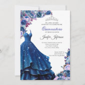 Invitation élégante de Quinceanera (Devant)