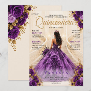 Invitation élégante de Quinceanera à la couverture