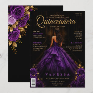 Invitation élégante de Quinceanera à la couverture