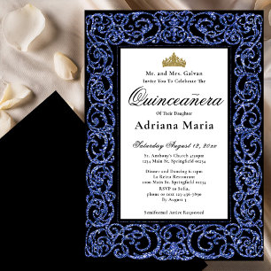 Invitation élégante de Quinceanera à motif de volu