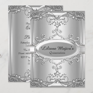 Invitation élégante de Quinceanera à tourbillon ar