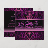 Invitation élégante de Quinceanera avec impression (Devant / Derrière)