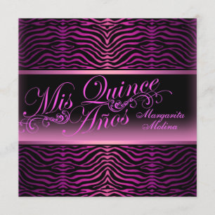 Invitation élégante de Quinceanera avec impression