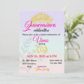 Invitation élégante de quinceañera botanique paste (Debout devant)