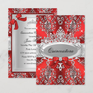 Invitation élégante de Quinceanera en Damassé Roug