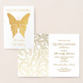 Invitation élégante de Quinceanera en or (Affichage)