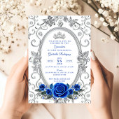 Invitation élégante de Quinceañera Fleur Bleu Z3