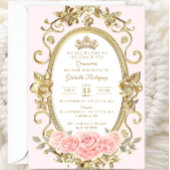 Invitation élégante de Quinceañera Fleur rose