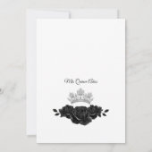 Invitation Élégante de Quinceañera Fleurie Noir Z2 (Dos)