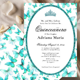 Invitation élégante de Quinceanera papillons sarce