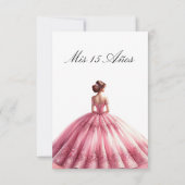 Invitation élégante de Quinceañera pour princesse  (Dos)