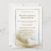 Invitation élégante de réception de mariage à plum (Devant)