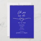 Invitation élégante de réception de mariage bleu r (Devant)