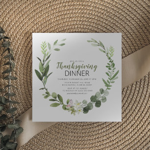 Invitation élégante de remerciement avec verdure p