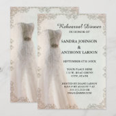 Invitation élégante de répétition de mariage blanc (Devant / Derrière)