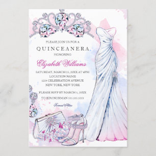 Invitation élégante de robe à cristal scintillant