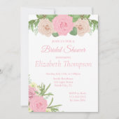 Invitation élégante de rose saumon floral pour une (Devant)